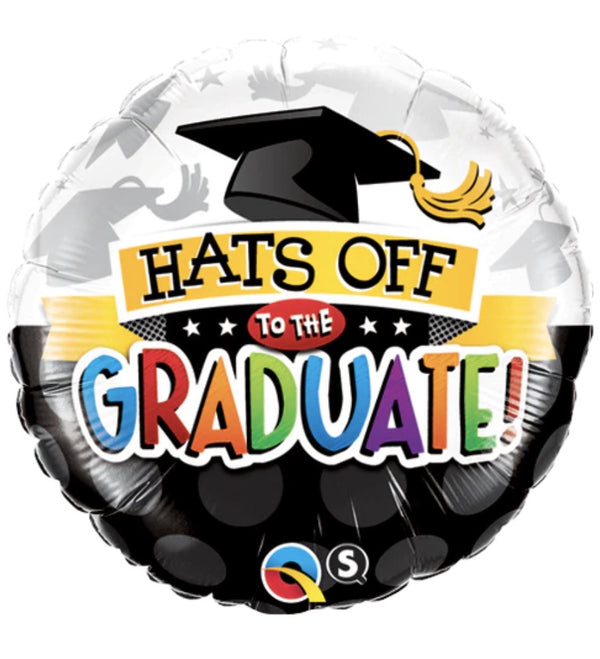 18" ROUND FOIL HATS OFF TO THE GRADUATE!